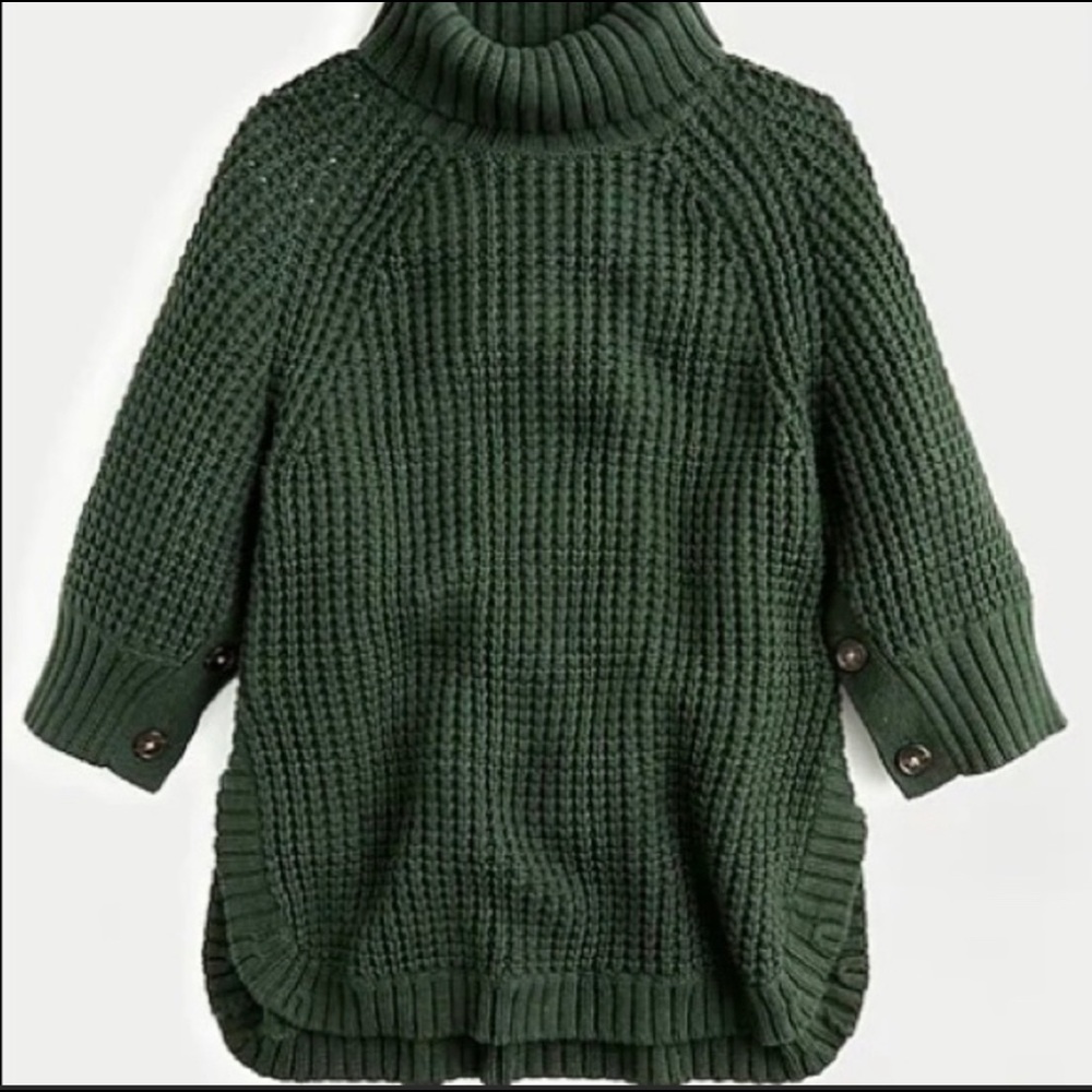 J Crew Turtleneck Poncho w/Buttons
